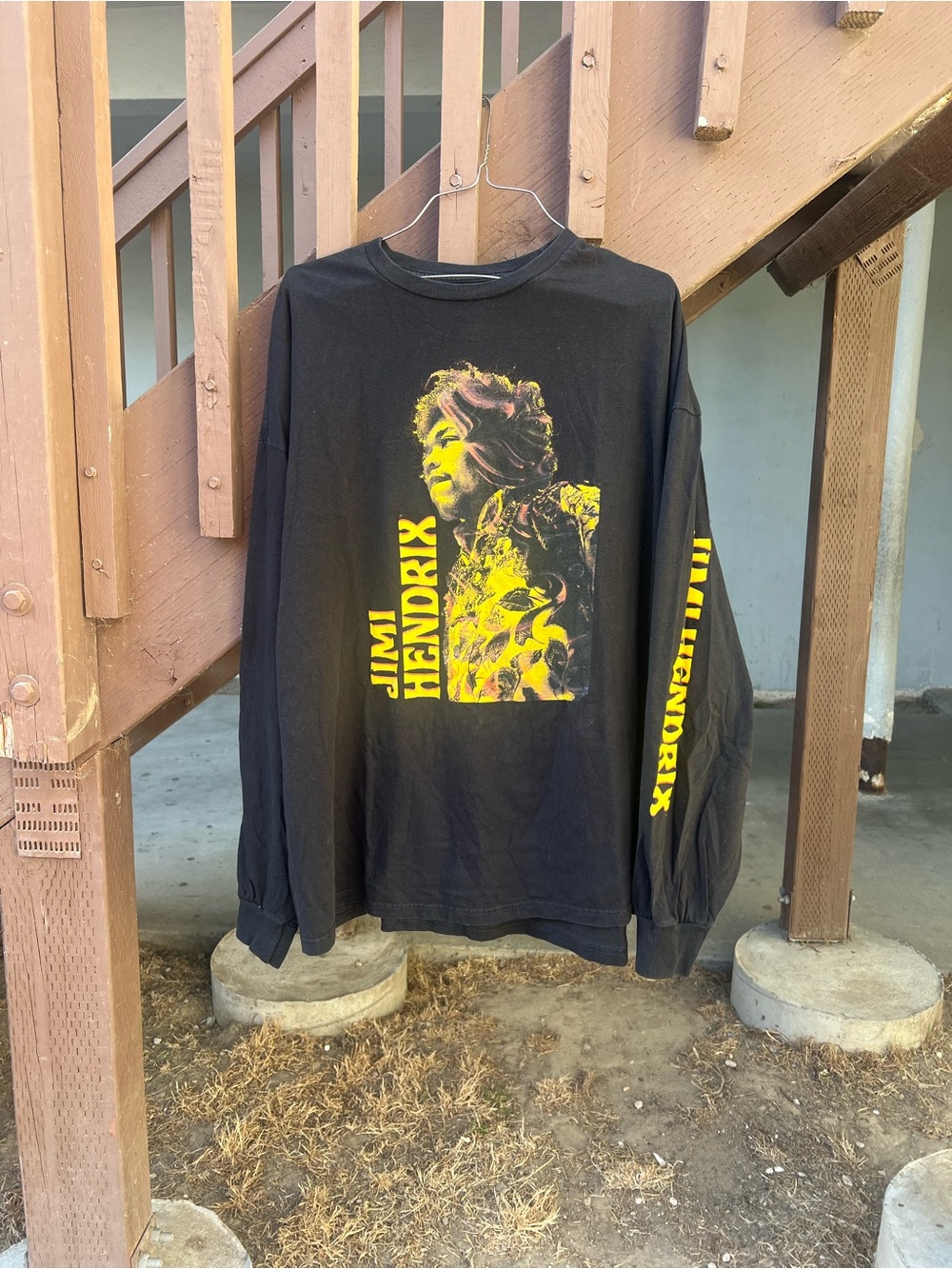 Jimi Hendrix Black Graphic Long-Sleeve Tee